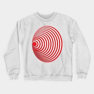 Geometric red concentric circles 3D doodle art Crewneck Sweatshirt